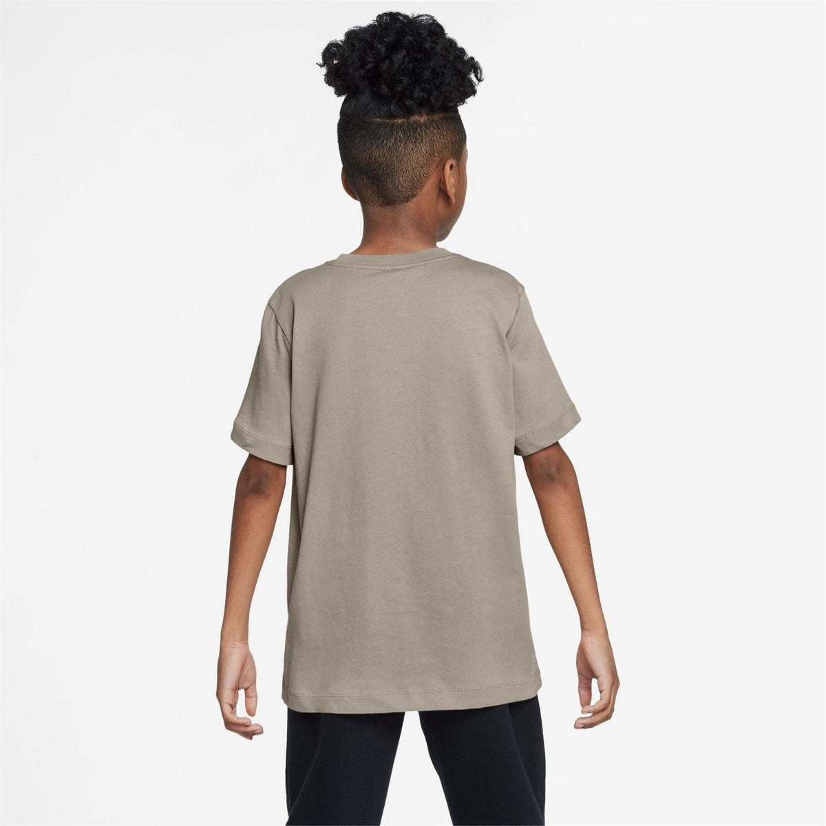 Cream - Back - Nike Childrens-Kids Futura Classic Logo Regular T-Shirt