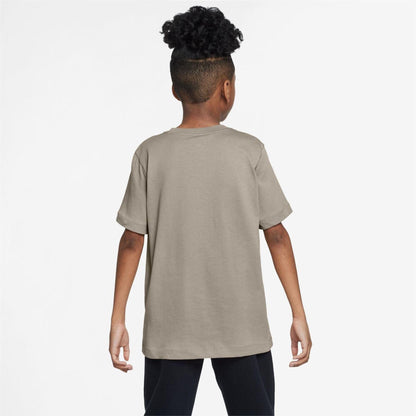 Cream - Back - Nike Childrens-Kids Futura Classic Logo Regular T-Shirt
