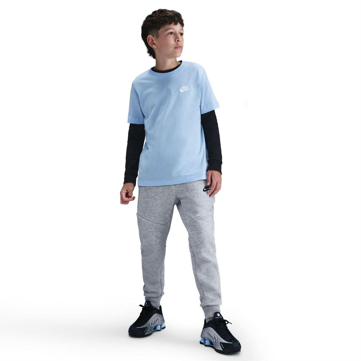 University Blue - Front - Nike Childrens-Kids Futura Classic Logo Regular T-Shirt