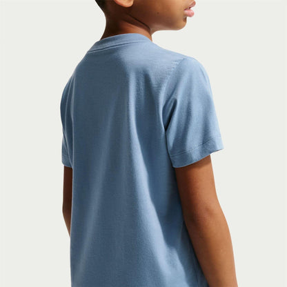 Blue - Back - Nike Childrens-Kids Futura Classic Logo Regular T-Shirt