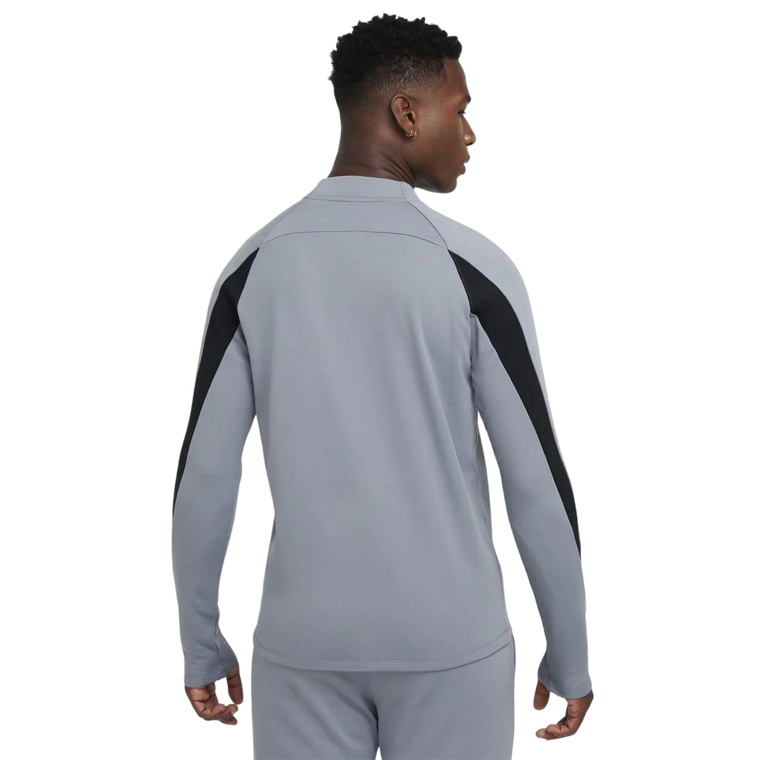 Grey-Silver - Back - Nike Mens Warrior Thermal Mock Neck Winter Sweatshirt