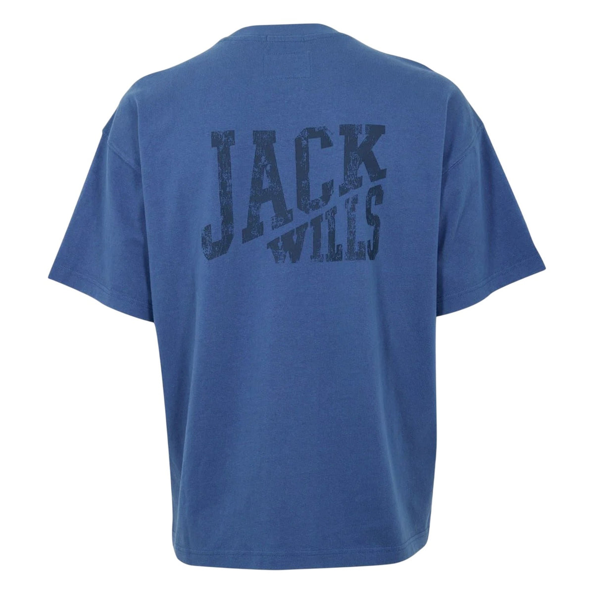 Vintage Indigo - Back - Jack Wills Mens Back Print Distressed Hem Regular T-Shirt