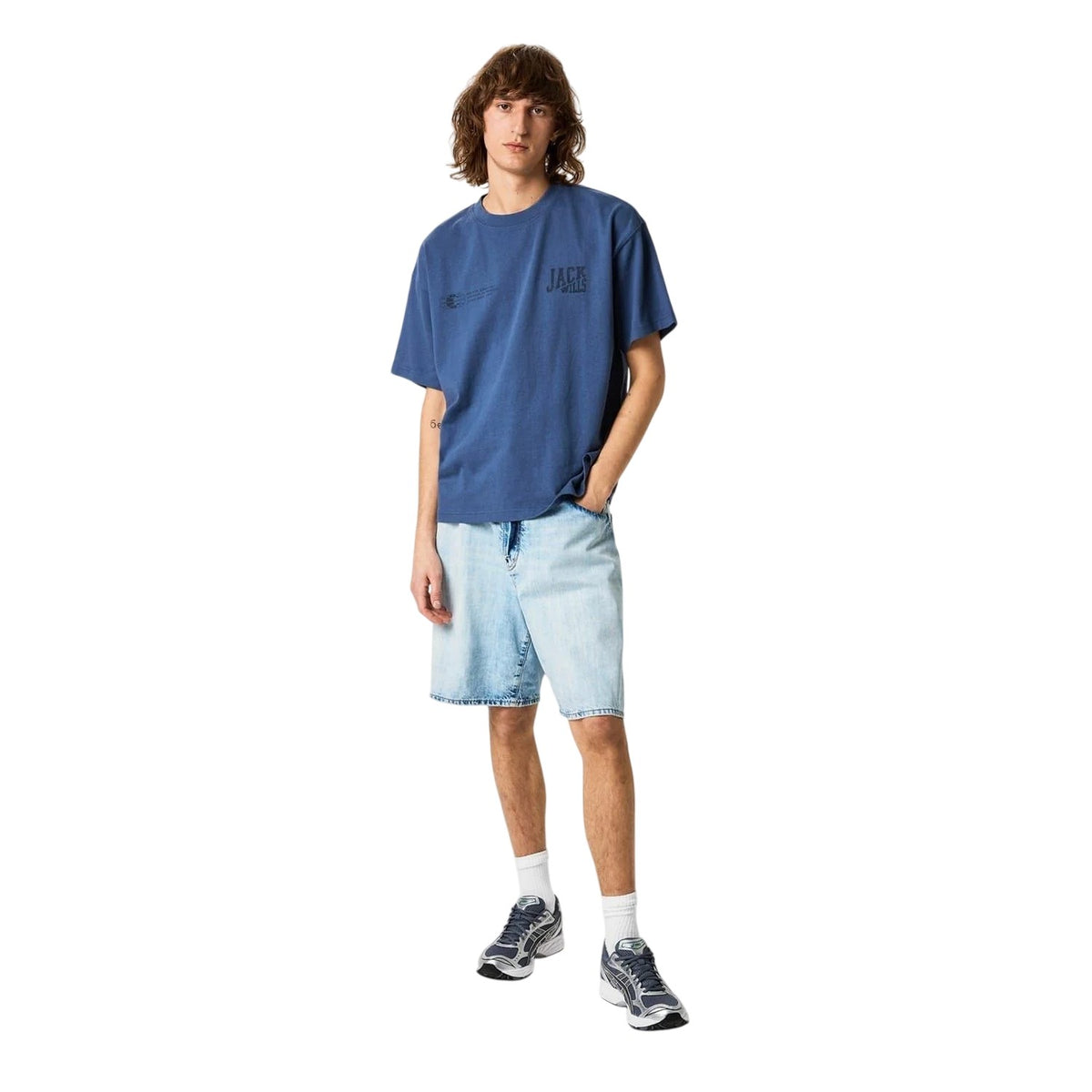 Vintage Indigo - Lifestyle - Jack Wills Mens Back Print Distressed Hem Regular T-Shirt