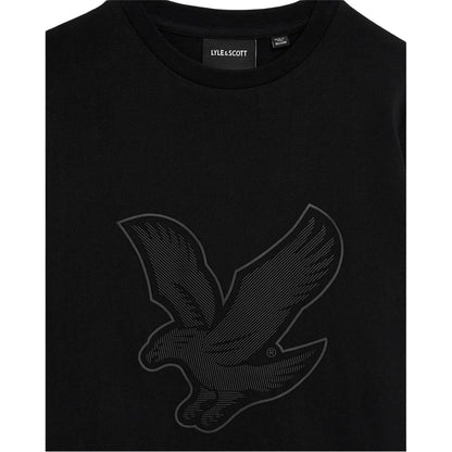Black - Side - Lyle & Scott Childrens-Kids Full Logo Regular T-Shirt