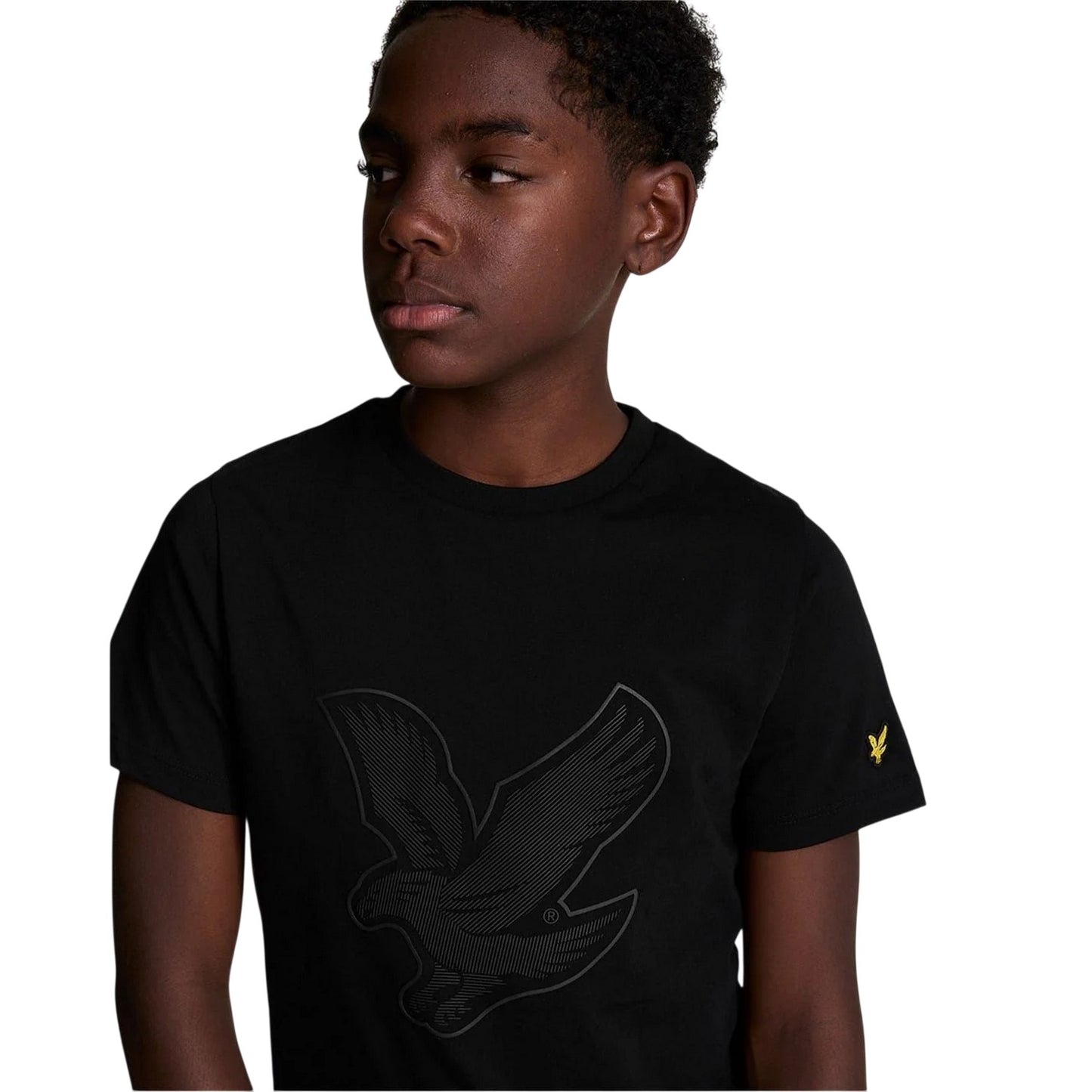 Black - Pack Shot - Lyle & Scott Childrens-Kids Full Logo Regular T-Shirt