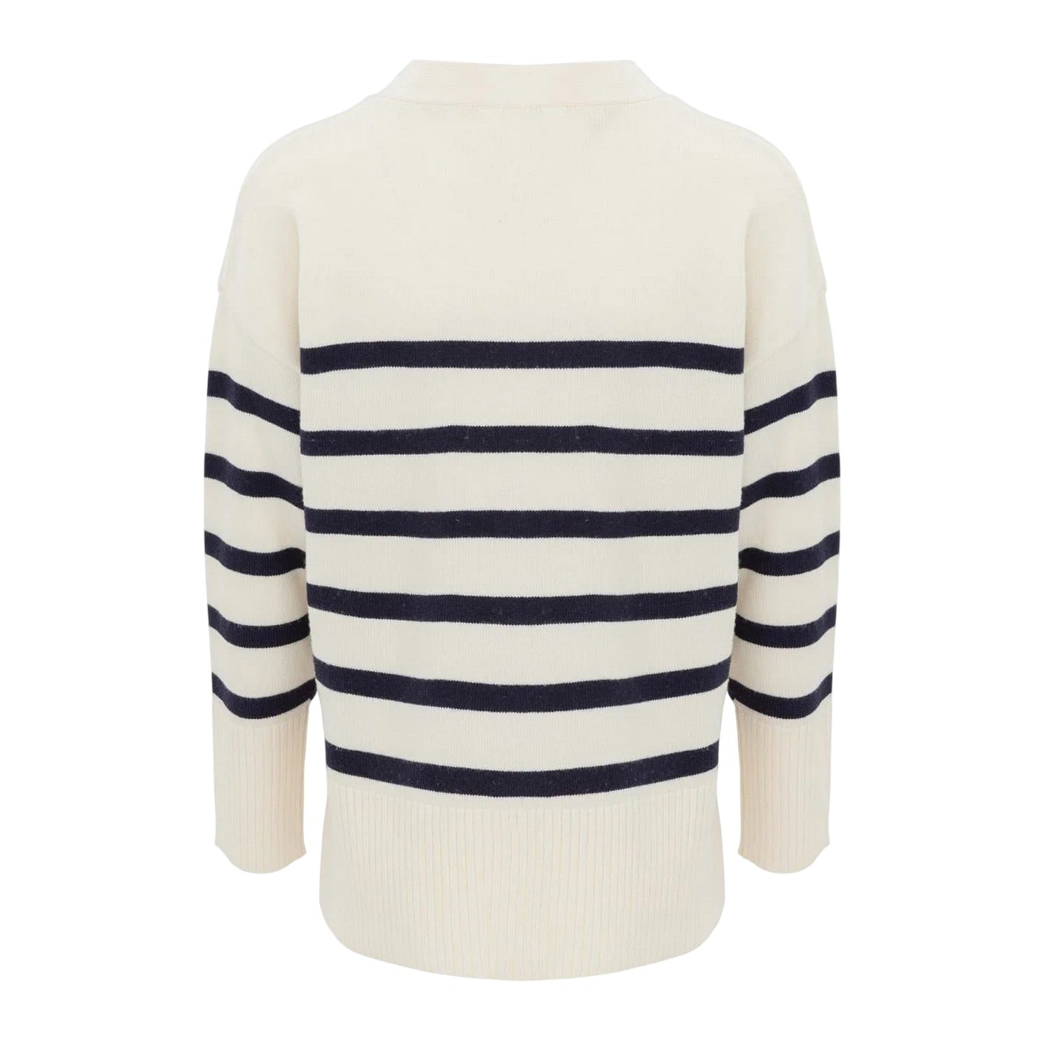 White-Black - Back - Miso Womens-Ladies Lightweight Casual Cardigan