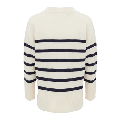 White-Black - Back - Miso Womens-Ladies Lightweight Casual Cardigan