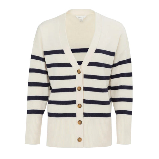 White-Black - Front - Miso Womens-Ladies Lightweight Casual Cardigan