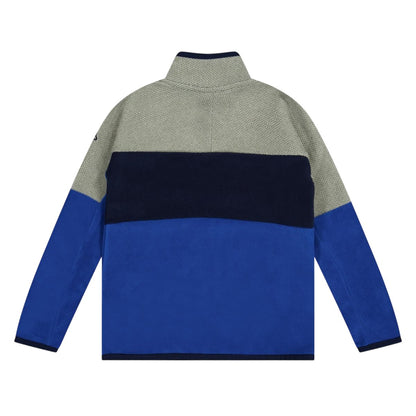 Bolt Blue-Grey Blue Marl - Back - Craghoppers Childrens-Kids Linden Colour Block Zip Neck Regular Sweatshirt