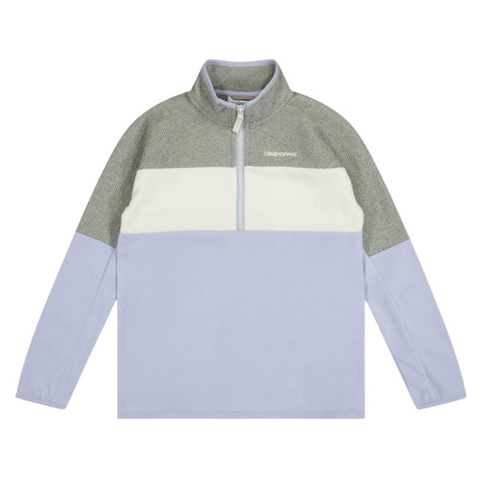 Autumn-Grey Marl - Front - Craghoppers Childrens-Kids Linden Colour Block Zip Neck Regular Sweatshirt