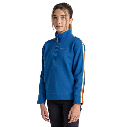 Bolt Blue - Lifestyle - Craghoppers Childrens-Kids Rey Zip Neck Regular Sweatshirt