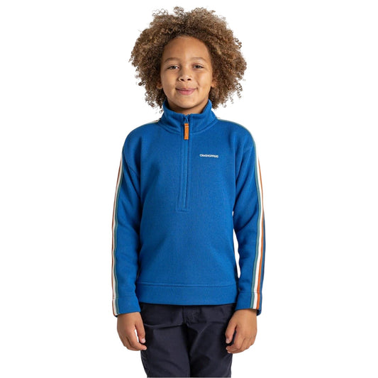 Bolt Blue - Front - Craghoppers Childrens-Kids Rey Zip Neck Regular Sweatshirt