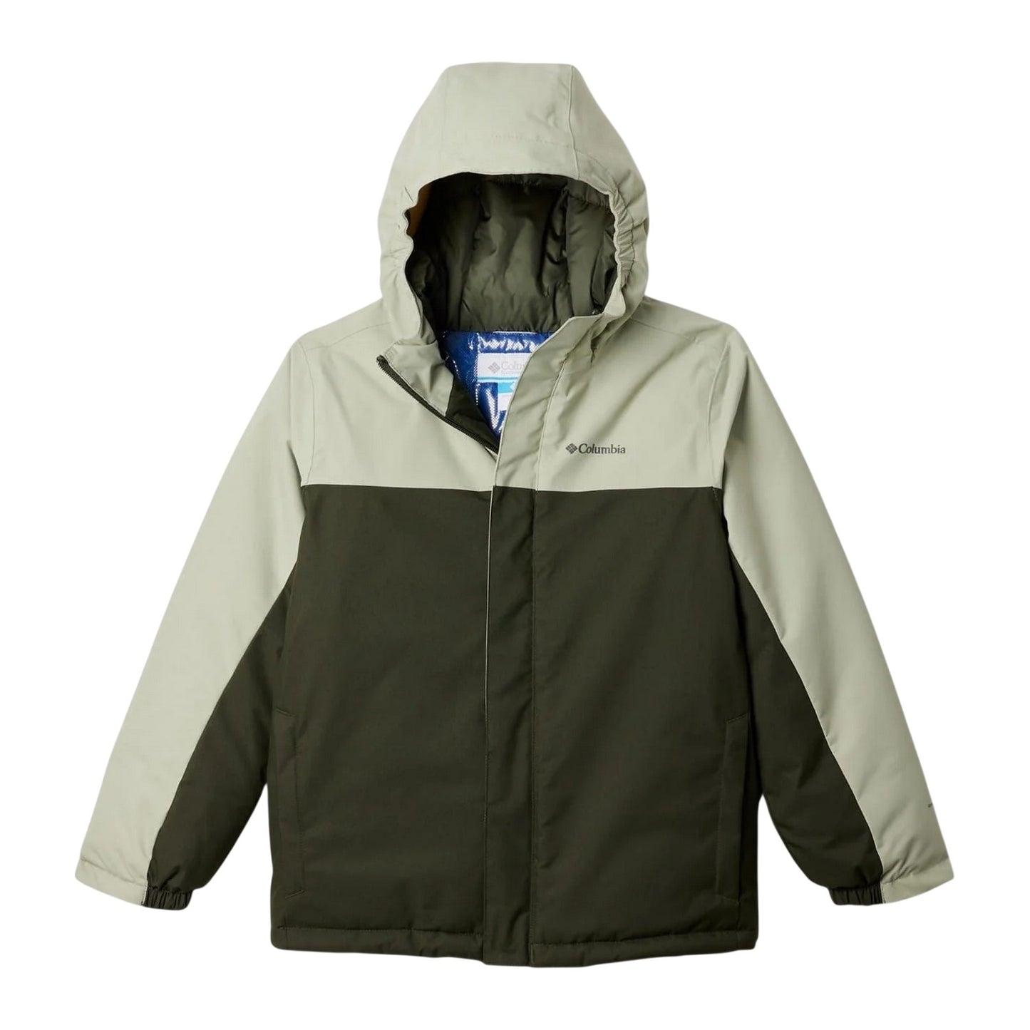 Black-Green - Front - Columbia Boys Insulated Hiking Hooded Jacket