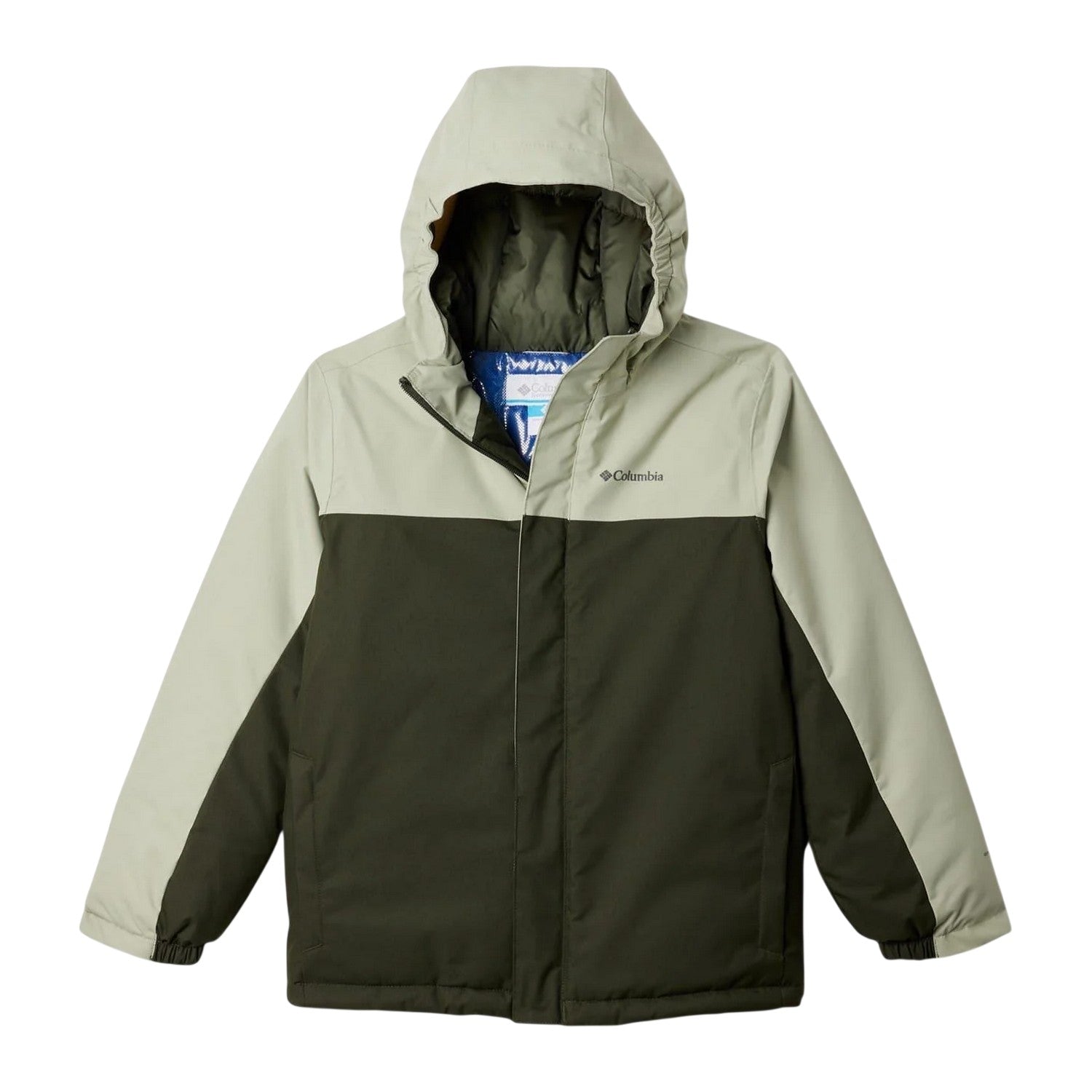 Black-Green - Front - Columbia Boys Insulated Hiking Hooded Jacket