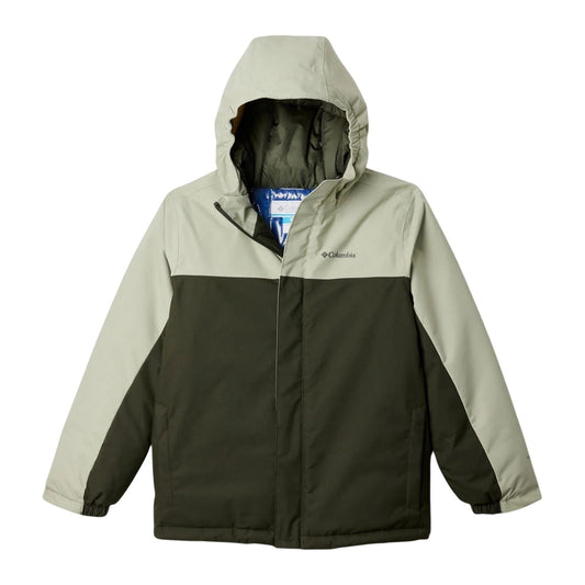 Black-Green - Front - Columbia Boys Insulated Hiking Hooded Jacket