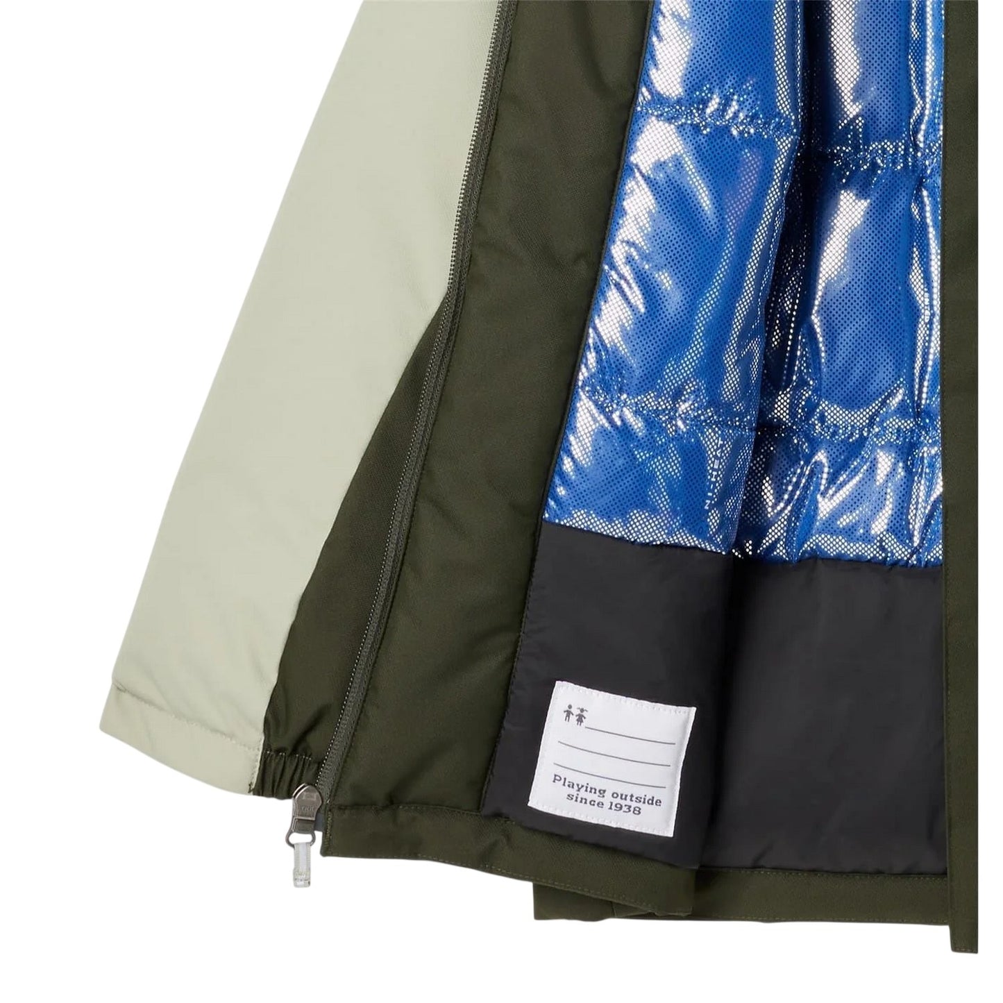 Black-Green - Side - Columbia Boys Insulated Hiking Hooded Jacket