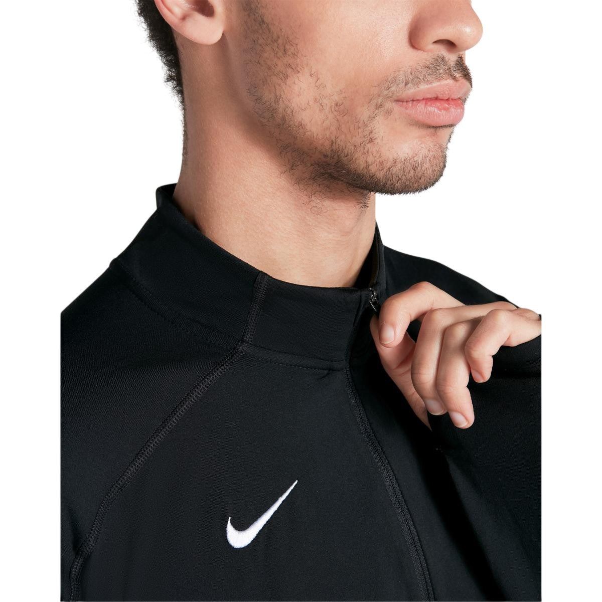 Black - Side - Nike Mens Dry Element Funnel Neck Running Top