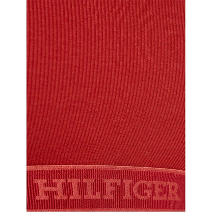 Dark Red - Side - Tommy Hilfiger Womens-Ladies Ribbed Cotton Bralette