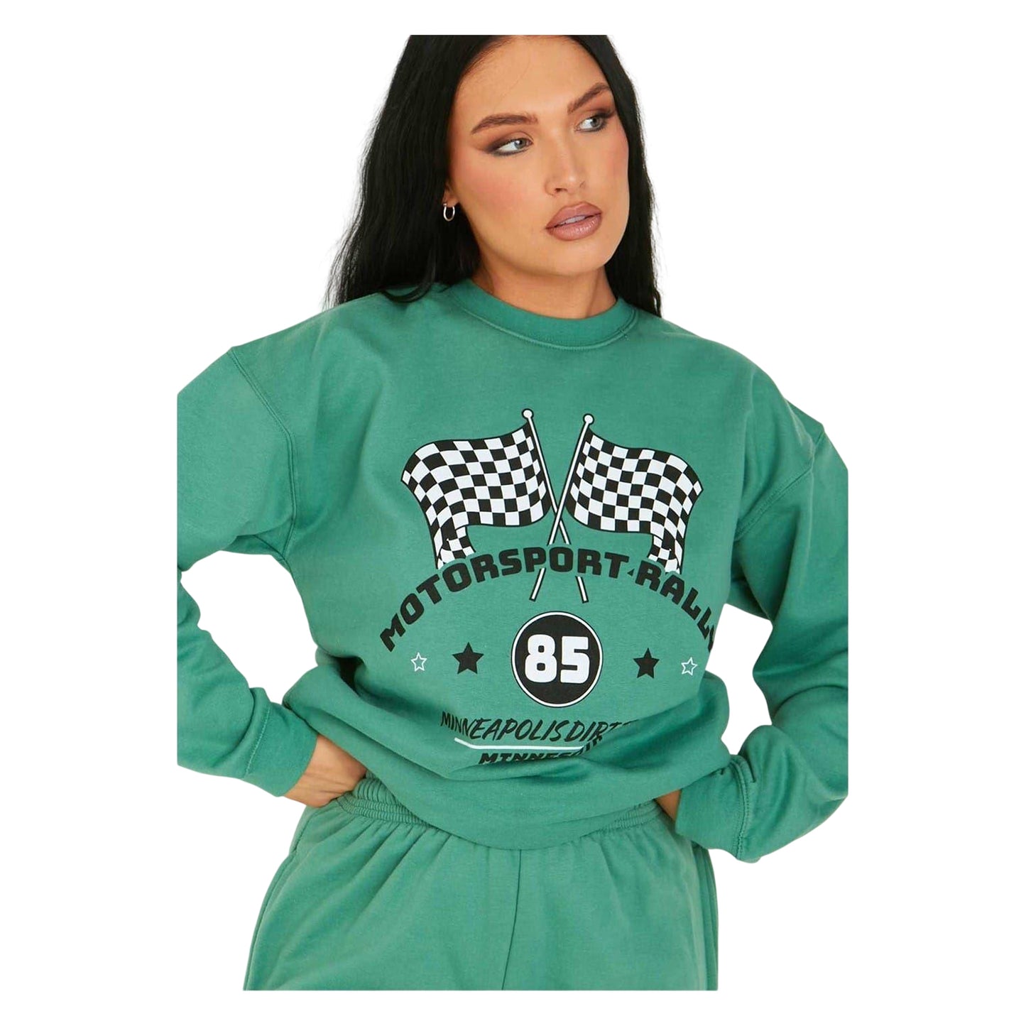 Green - Back - Missy Empire Womens-Ladies Graphic Print Sweatshirt