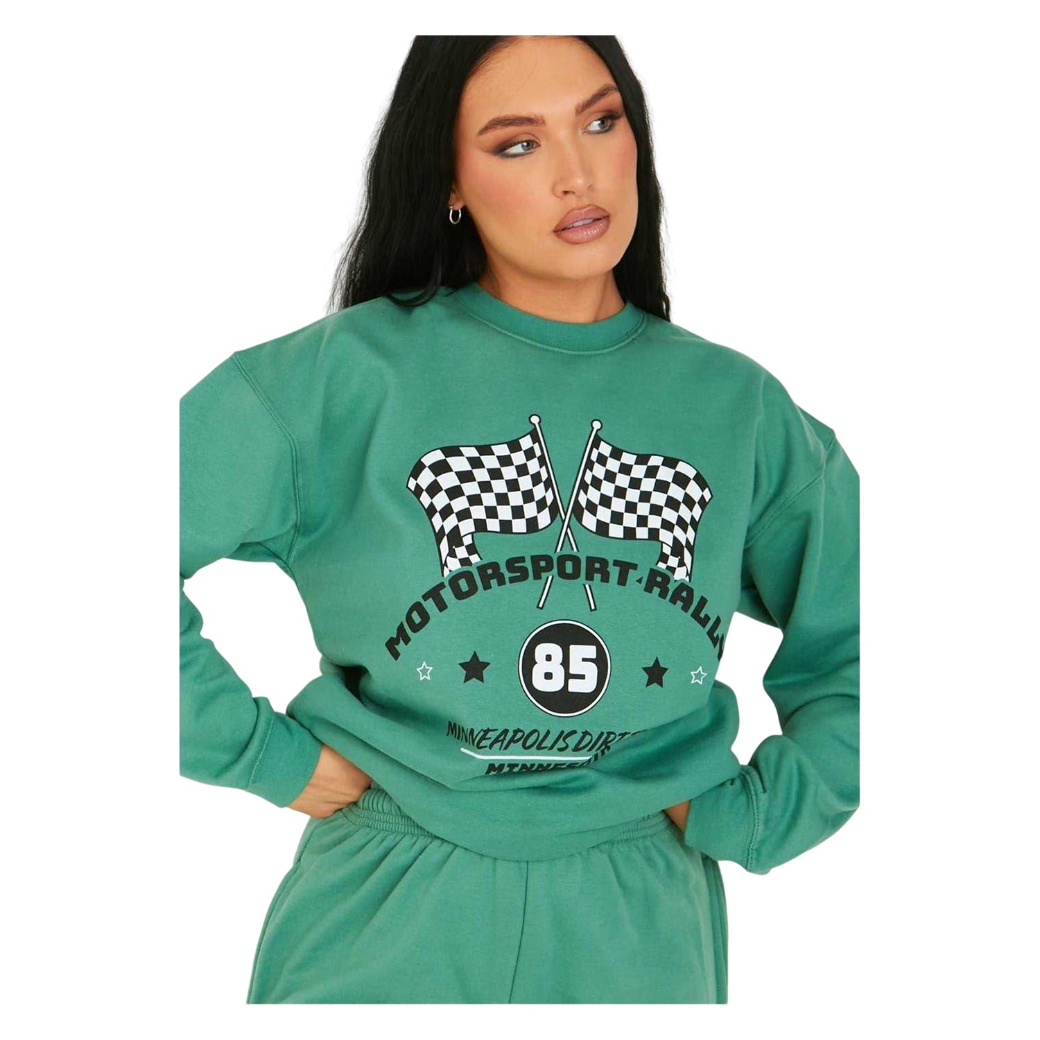 Green - Back - Missy Empire Womens-Ladies Graphic Print Sweatshirt