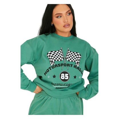 Green - Back - Missy Empire Womens-Ladies Graphic Print Sweatshirt
