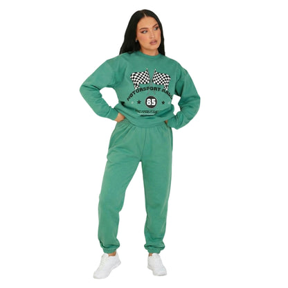 Green - Side - Missy Empire Womens-Ladies Graphic Print Sweatshirt