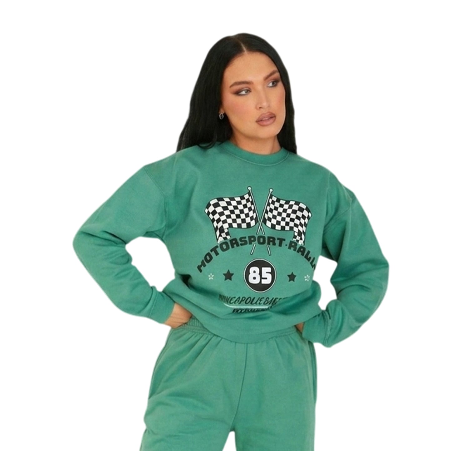 Green - Front - Missy Empire Womens-Ladies Graphic Print Sweatshirt