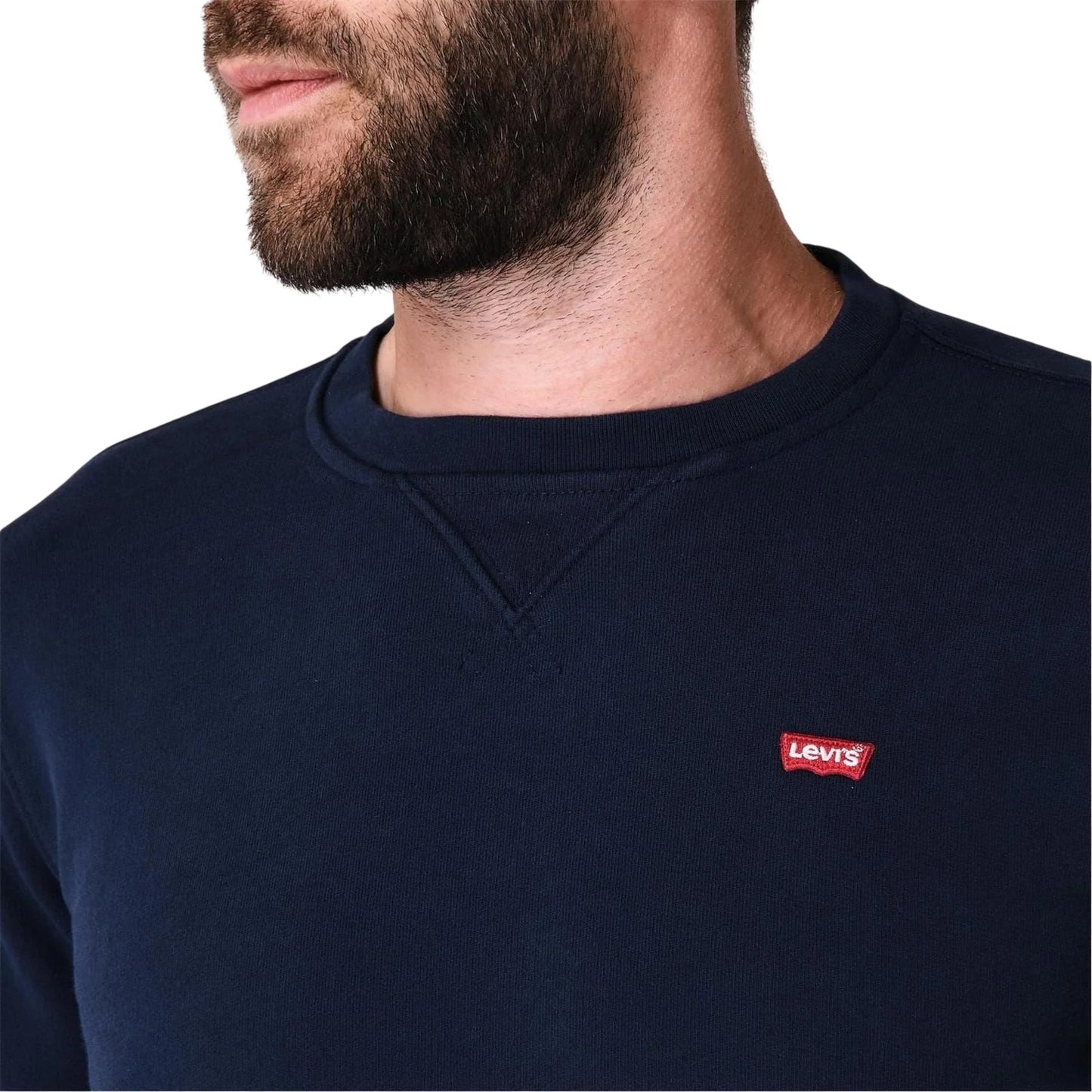 Dress Blue - Side - Levis Mens Original Crew Neck Sweatshirt