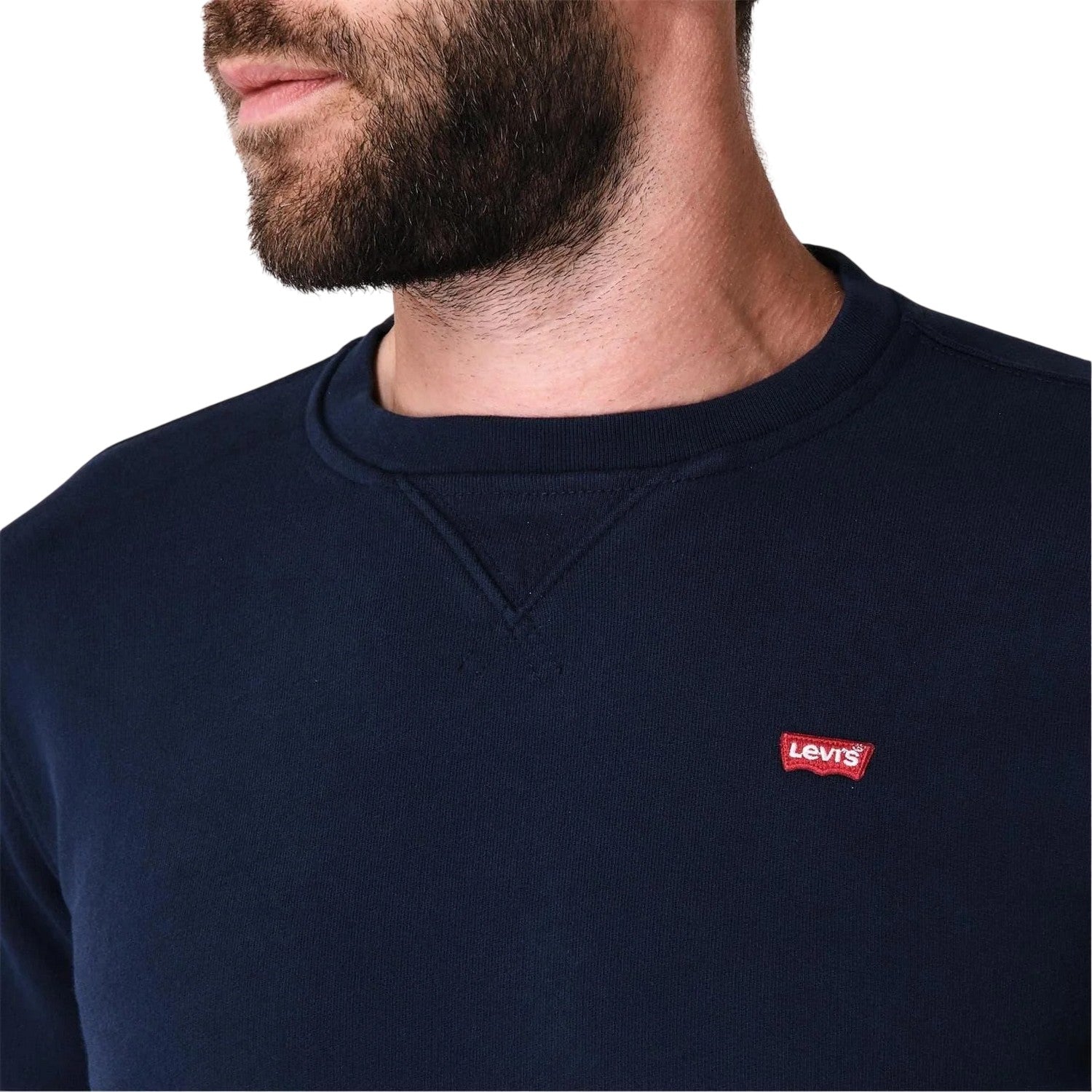 Dress Blue - Side - Levis Mens Original Crew Neck Sweatshirt