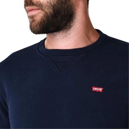 Dress Blue - Side - Levis Mens Original Crew Neck Sweatshirt