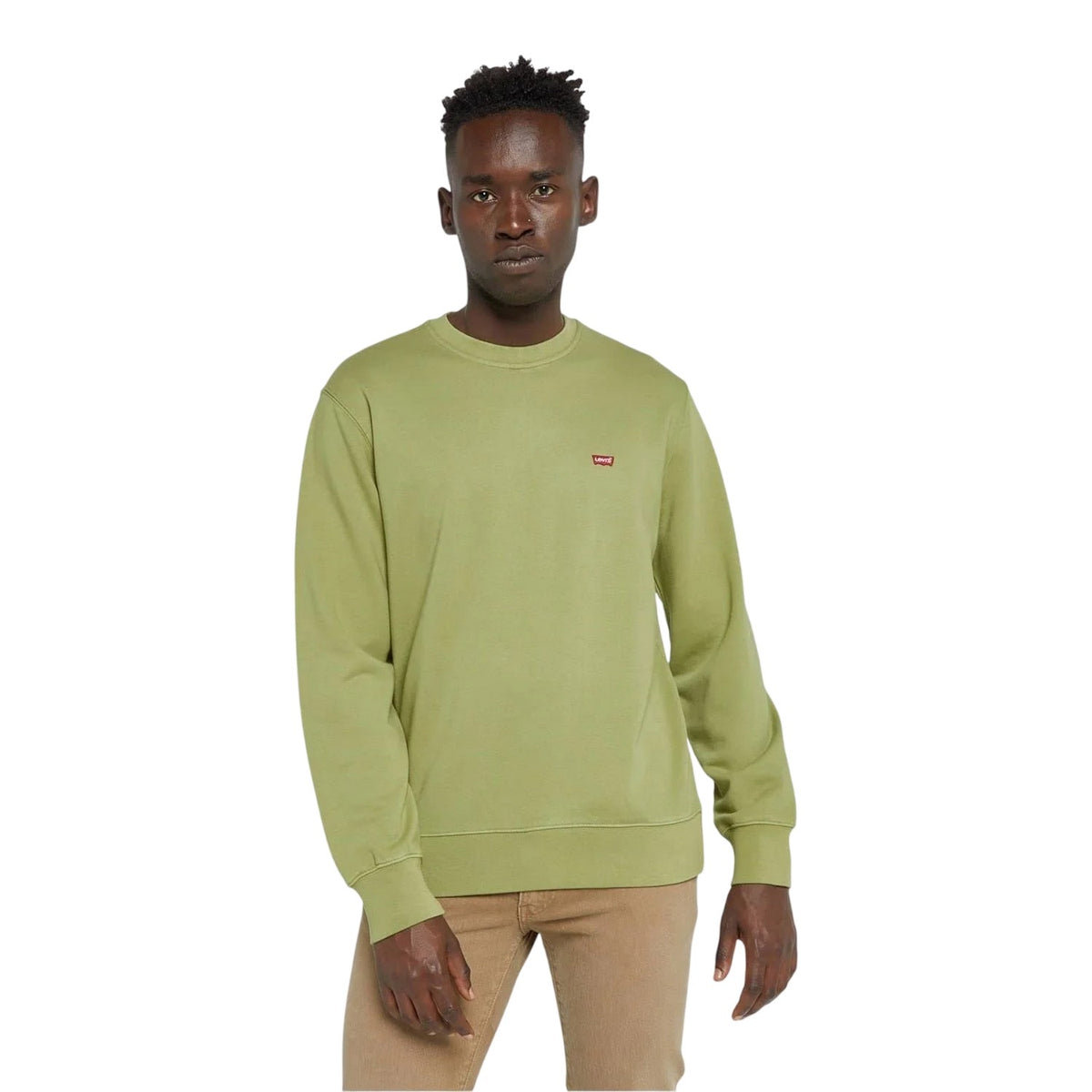 Sage - Front - Levis Mens Original Crew Neck Sweatshirt