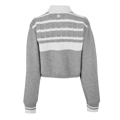 Grey - Back - Couture Womens-Ladies Emblem Knitted Jumper