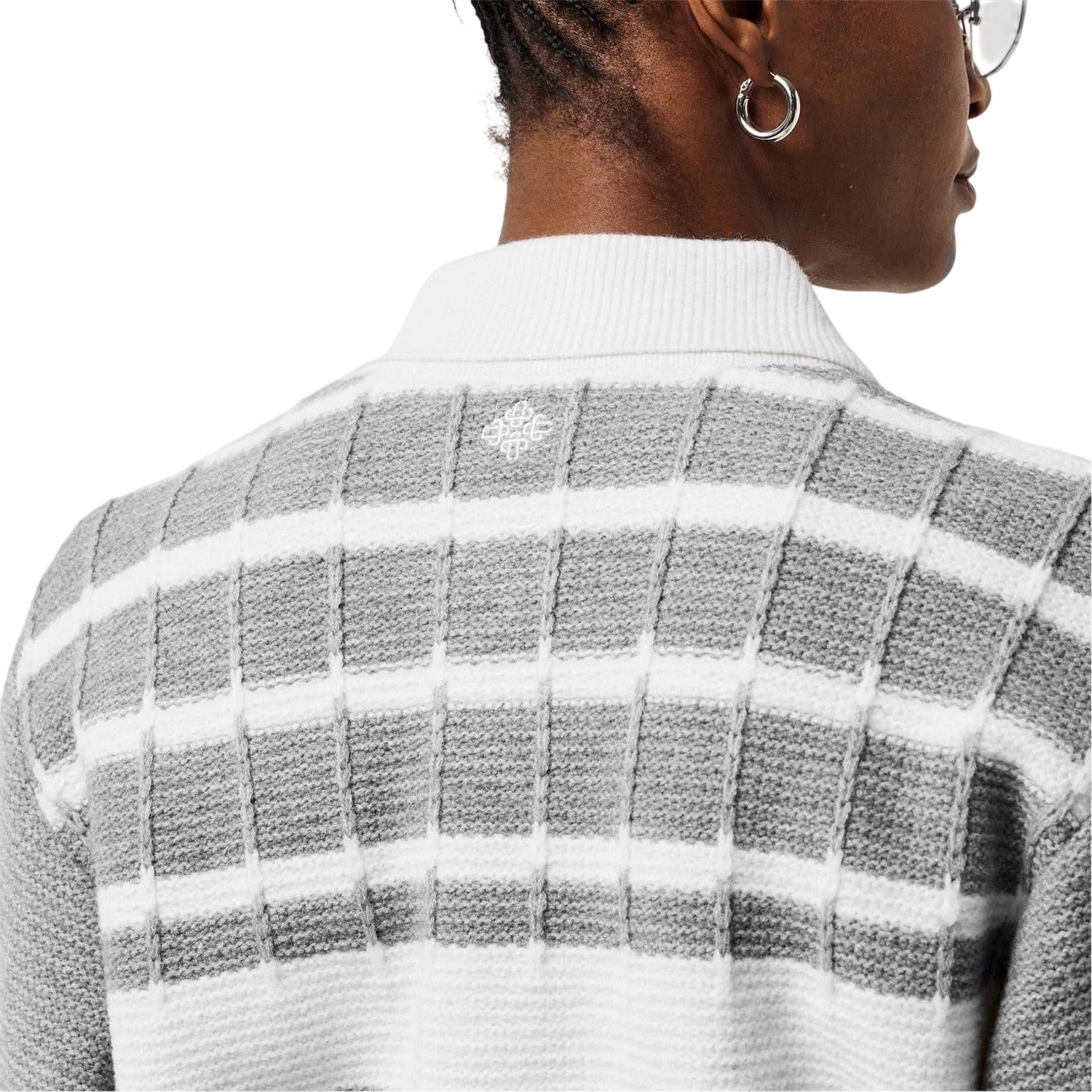 Grey - Side - Couture Womens-Ladies Emblem Knitted Jumper