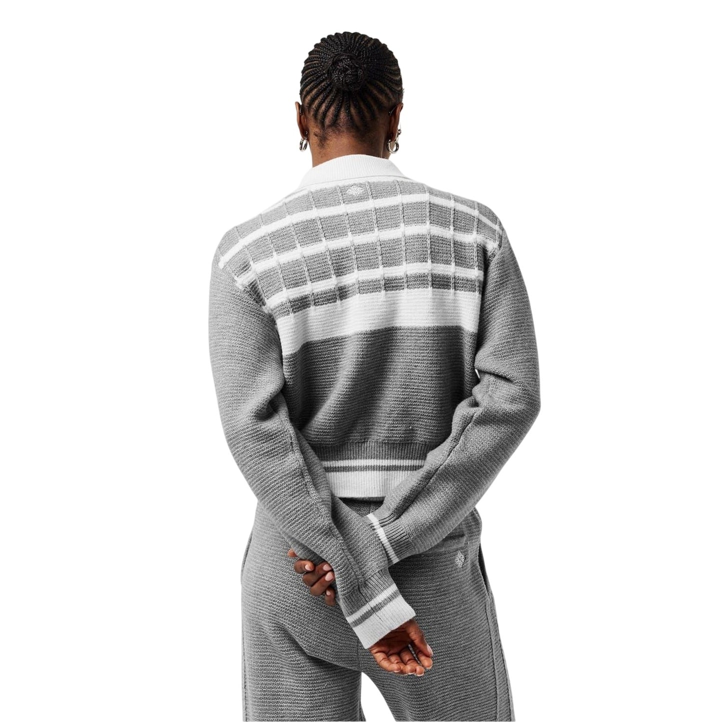 Grey - Pack Shot - Couture Womens-Ladies Emblem Knitted Jumper