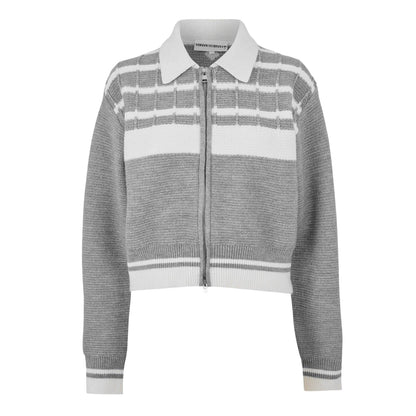 Grey - Front - Couture Womens-Ladies Emblem Knitted Jumper