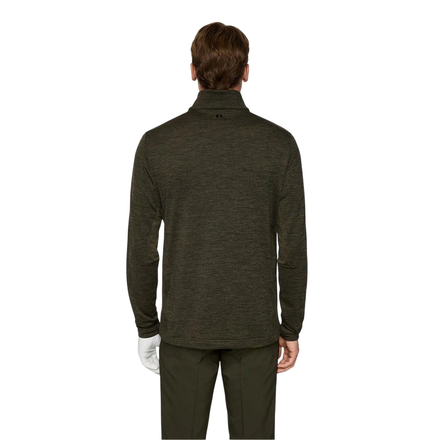 Black-Green - Back - J.Lindeberg Mens Destry Zip Neck Sweatshirt