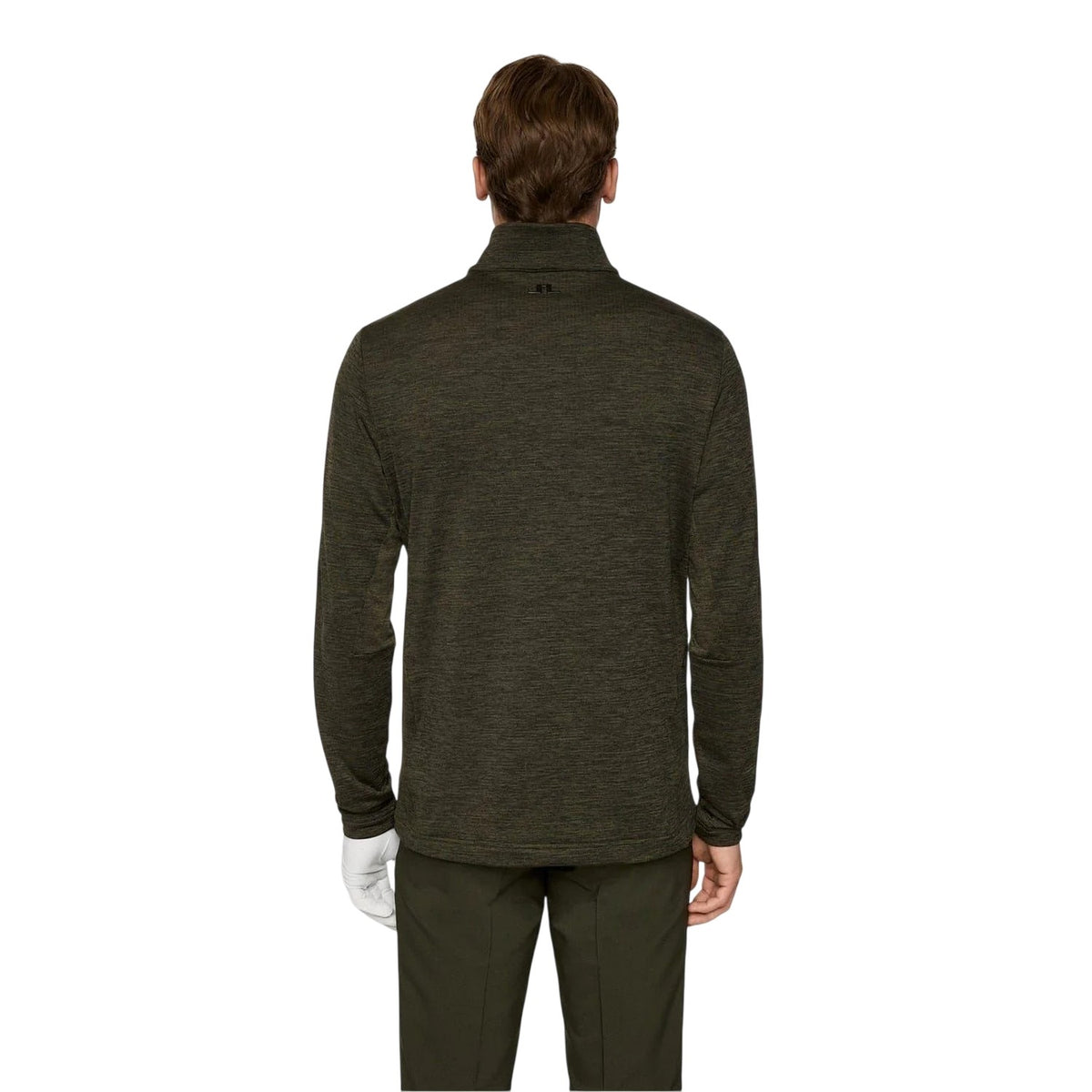 Black-Green - Back - J.Lindeberg Mens Destry Zip Neck Sweatshirt
