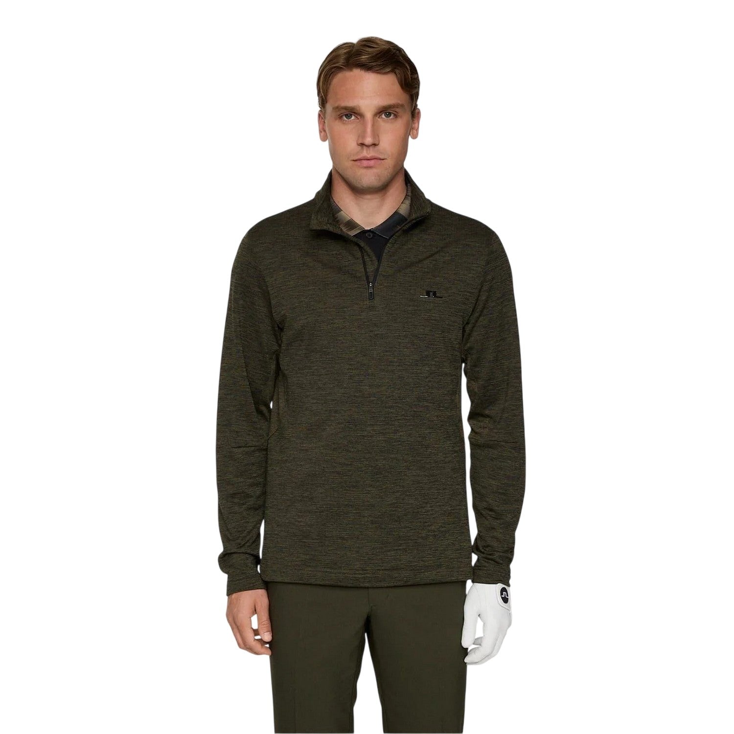 Black-Green - Lifestyle - J.Lindeberg Mens Destry Zip Neck Sweatshirt