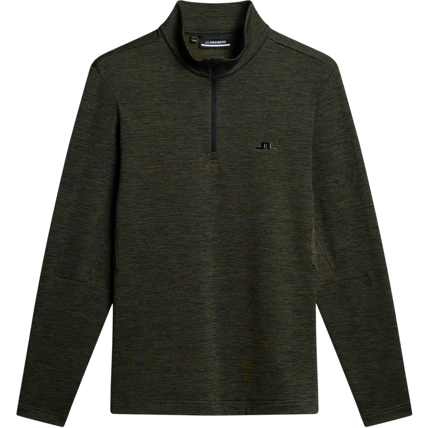 Black-Green - Front - J.Lindeberg Mens Destry Zip Neck Sweatshirt