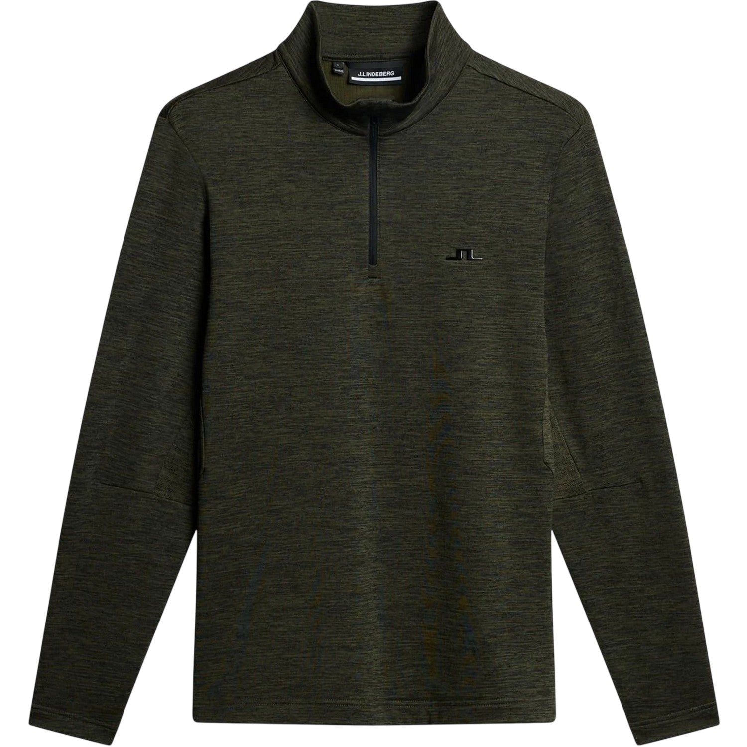 Black-Green - Front - J.Lindeberg Mens Destry Zip Neck Sweatshirt