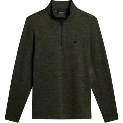 Black-Green - Front - J.Lindeberg Mens Destry Zip Neck Sweatshirt