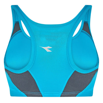 Fluorescent Blue - Back - Diadora Womens-Ladies Scoop Neck Sports Bra