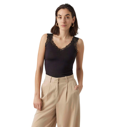 Black - Side - Vero Moda Womens-Ladies Rosa Sleeveless Camisole