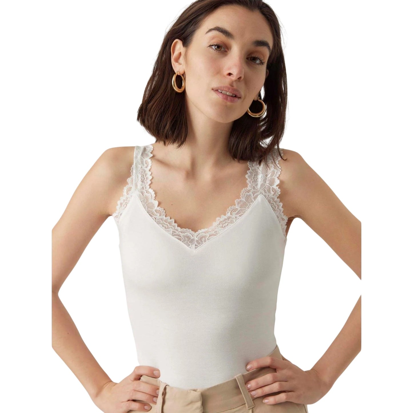 Snow White - Side - Vero Moda Womens-Ladies Rosa Sleeveless Camisole