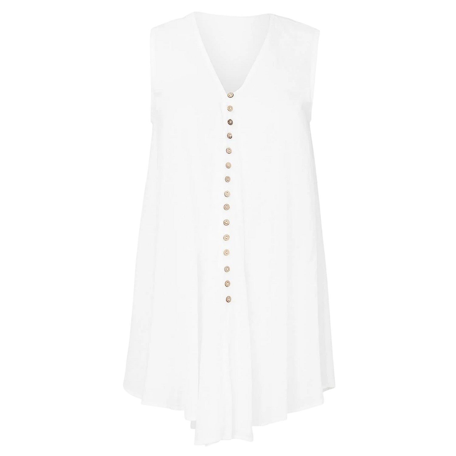White - Front - Joe Browns Womens-Ladies V Neck Sleeveless Blouse