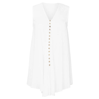 White - Front - Joe Browns Womens-Ladies V Neck Sleeveless Blouse
