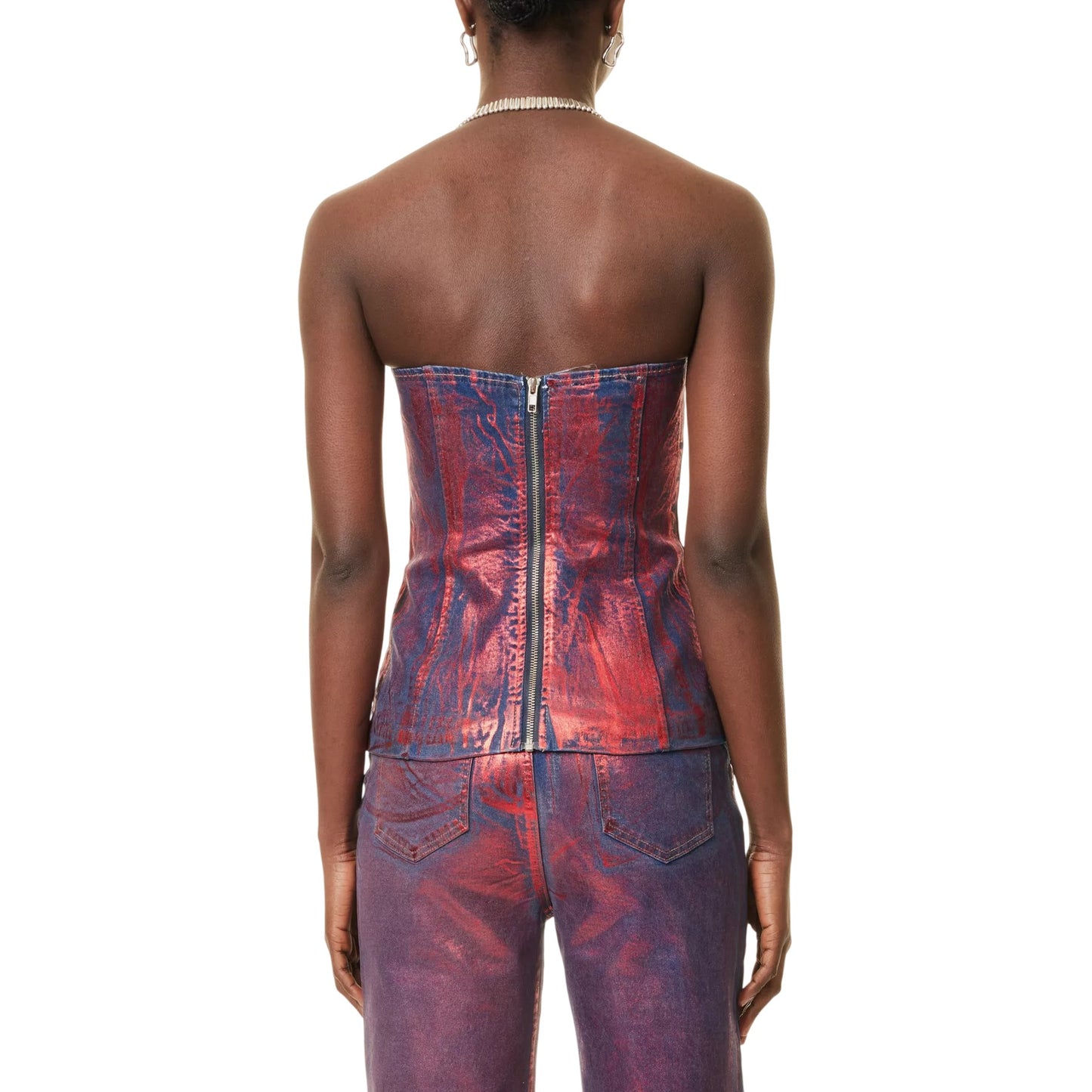Red - Back - AmyLynn Womens-Ladies Bustier Tube Top