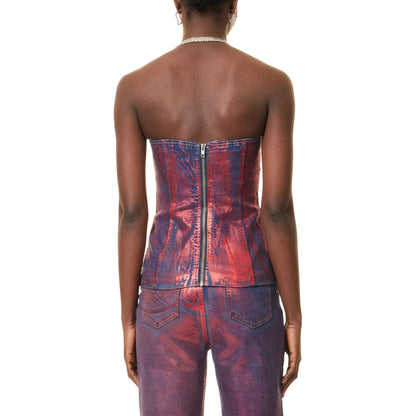 Red - Back - AmyLynn Womens-Ladies Bustier Tube Top