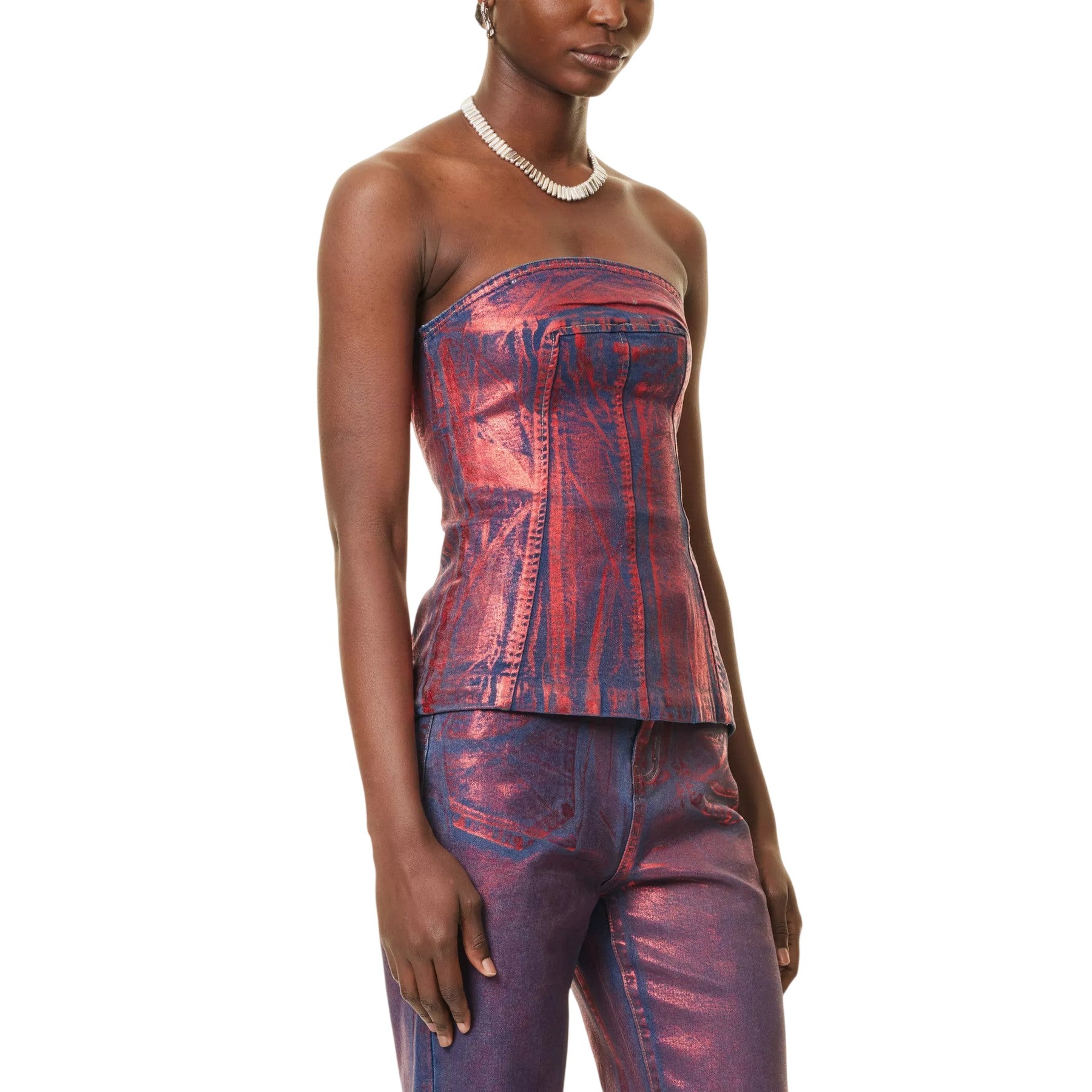 Red - Lifestyle - AmyLynn Womens-Ladies Bustier Tube Top