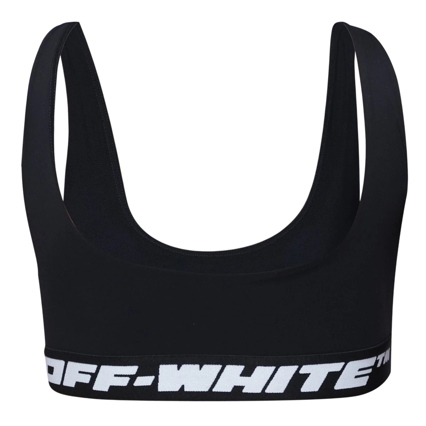 Black - Back - Off White Womens-Ladies Logo Sports Bra
